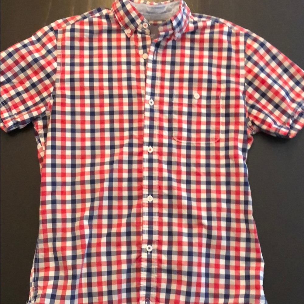Red, White & Blue short sleeve button down